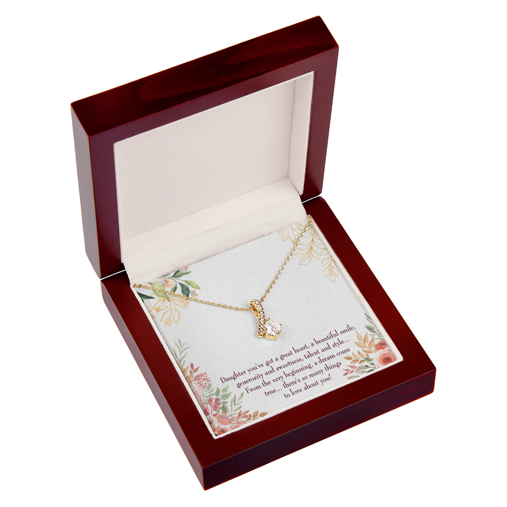 To My Daughter Daughter Gift Alluring Ribbon Necklace Message Card-Express Your Love Gifts