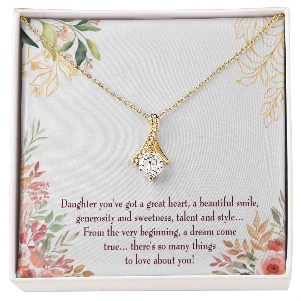To My Daughter Daughter Gift Alluring Ribbon Necklace Message Card-Express Your Love Gifts