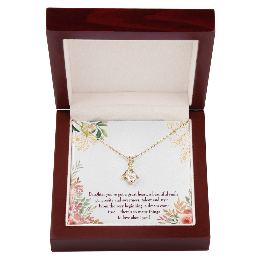 To My Daughter Daughter Gift Alluring Ribbon Necklace Message Card-Express Your Love Gifts