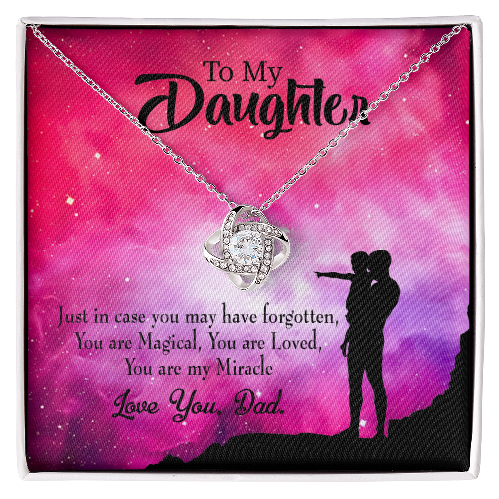 To My Daughter Daughter is Dad's Miracle Infinity Knot Necklace Message Card-Express Your Love Gifts