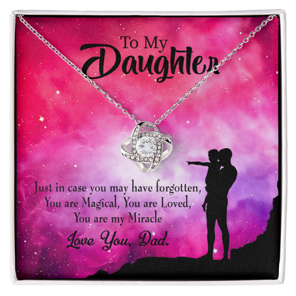 To My Daughter Daughter is Dad's Miracle Infinity Knot Necklace Message Card-Express Your Love Gifts