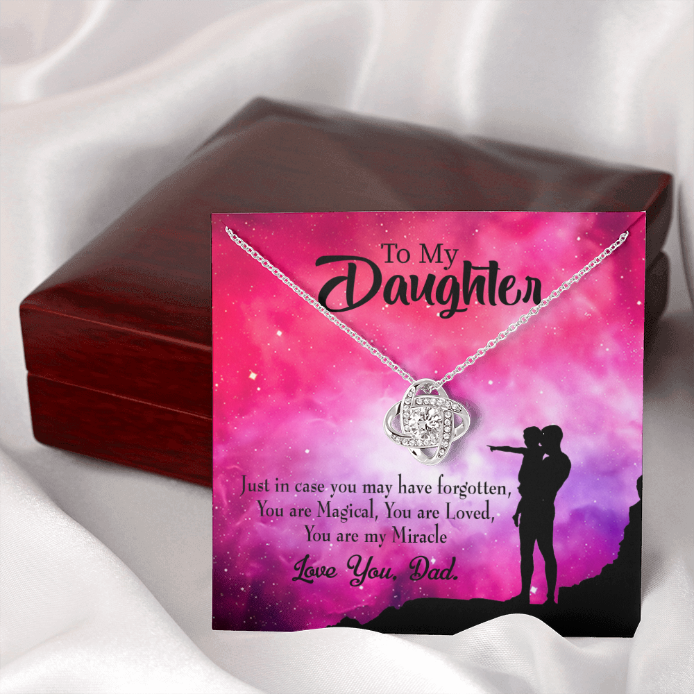 To My Daughter Daughter is Dad's Miracle Infinity Knot Necklace Message Card-Express Your Love Gifts