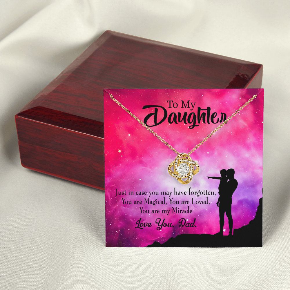 To My Daughter Daughter is Dad's Miracle Infinity Knot Necklace Message Card-Express Your Love Gifts