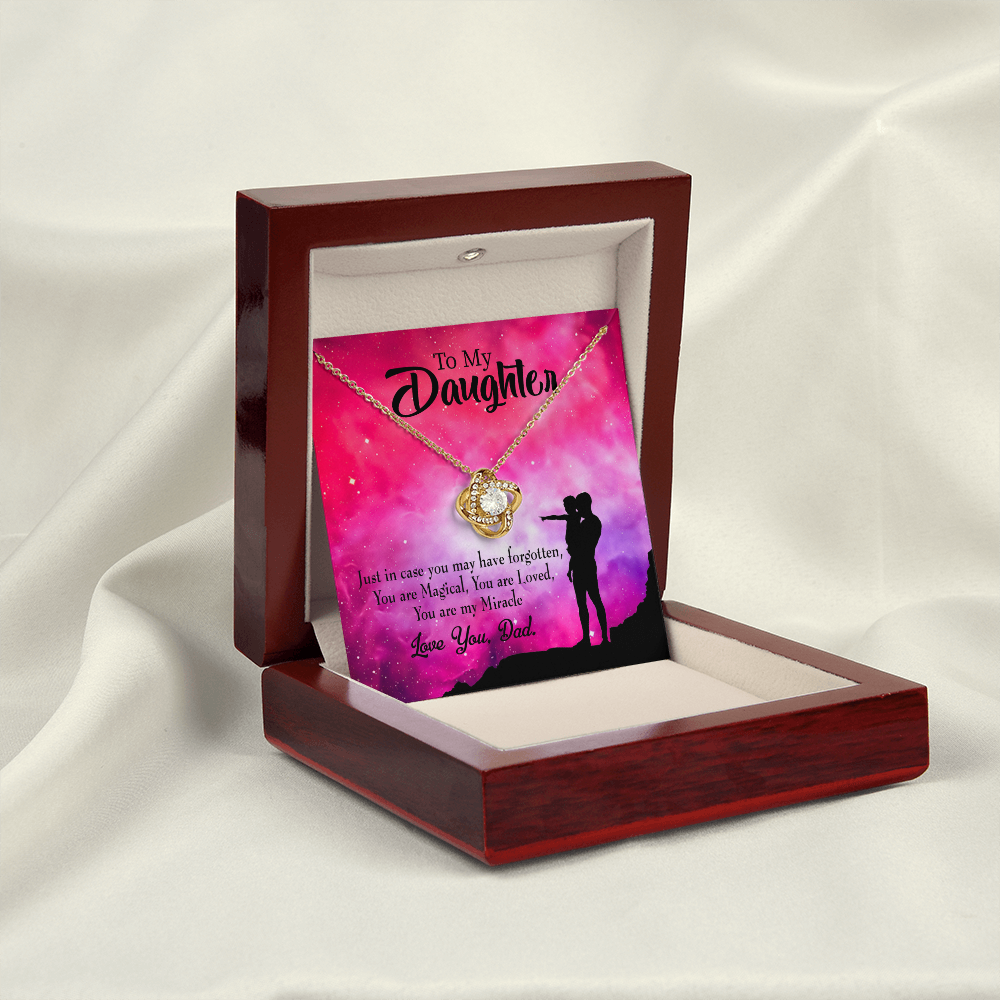 To My Daughter Daughter is Dad's Miracle Infinity Knot Necklace Message Card-Express Your Love Gifts