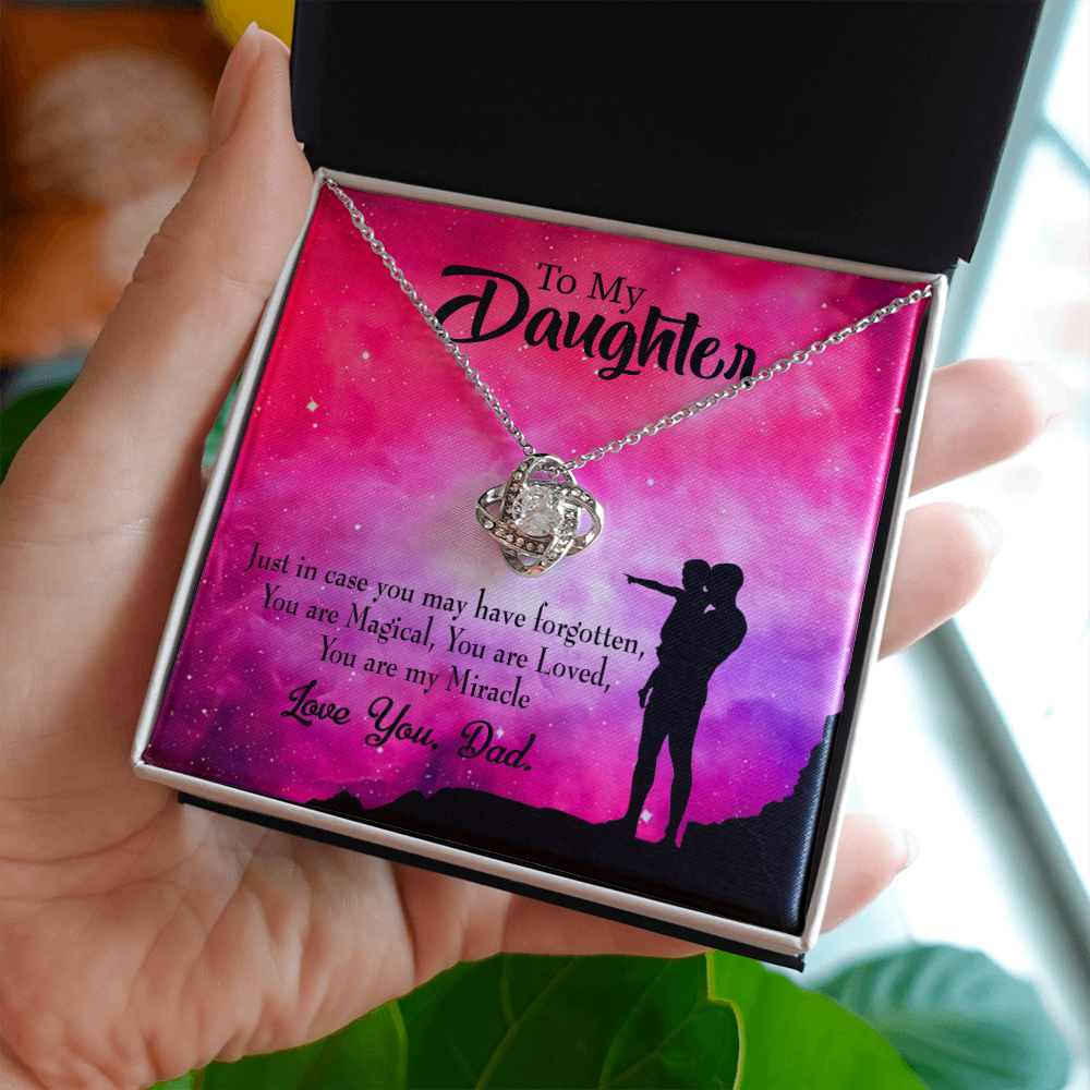 To My Daughter Daughter is Dad's Miracle Infinity Knot Necklace Message Card-Express Your Love Gifts