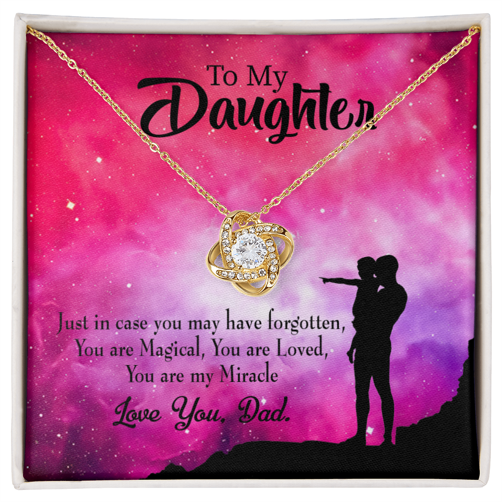 To My Daughter Daughter is Dad's Miracle Infinity Knot Necklace Message Card-Express Your Love Gifts