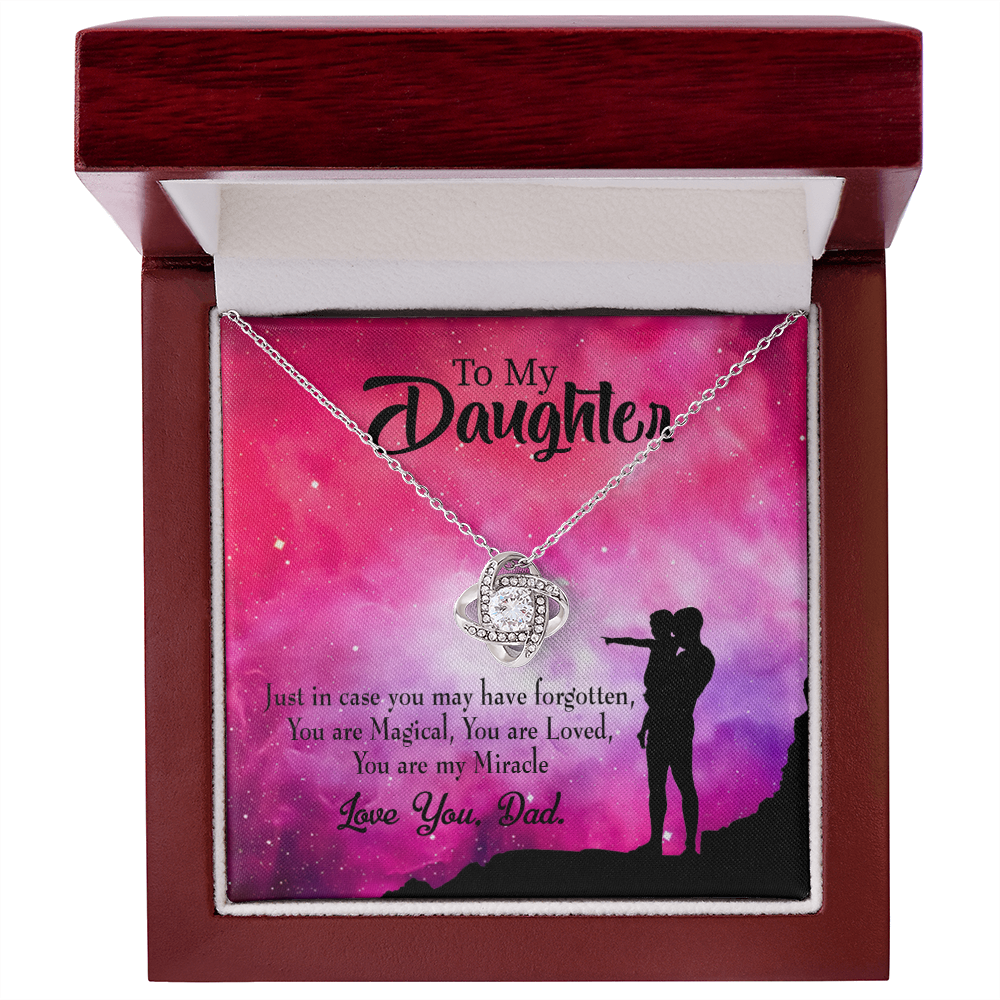 To My Daughter Daughter is Dad's Miracle Infinity Knot Necklace Message Card-Express Your Love Gifts