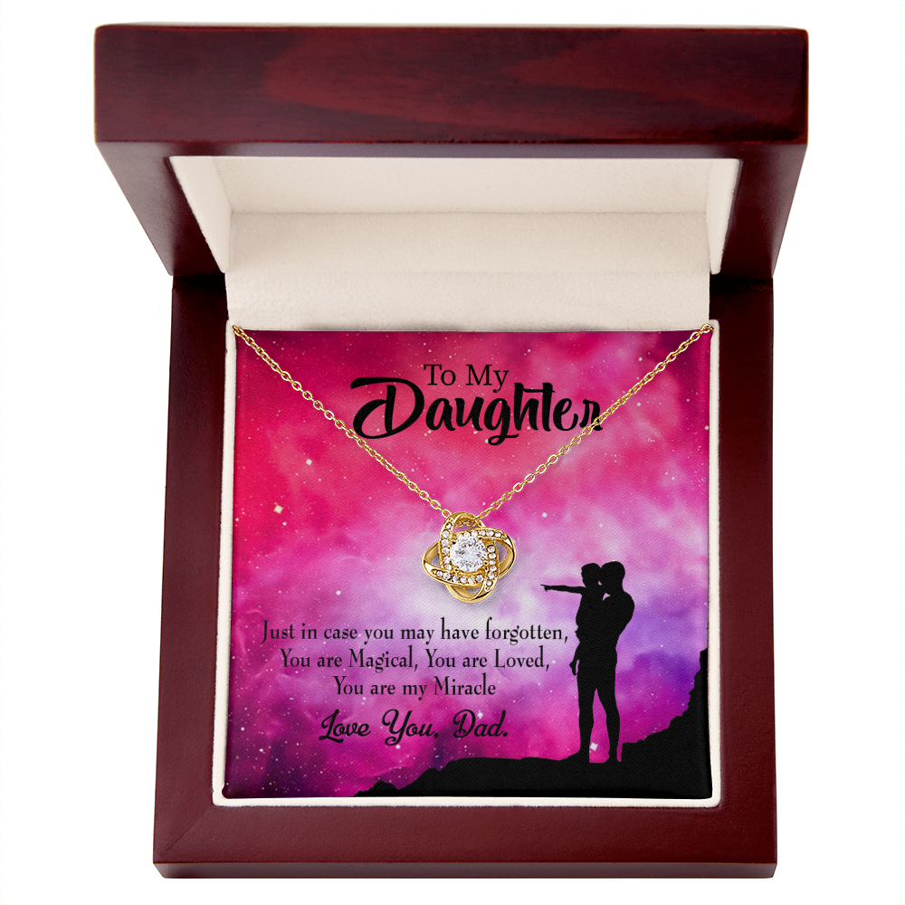 To My Daughter Daughter is Dad's Miracle Infinity Knot Necklace Message Card-Express Your Love Gifts