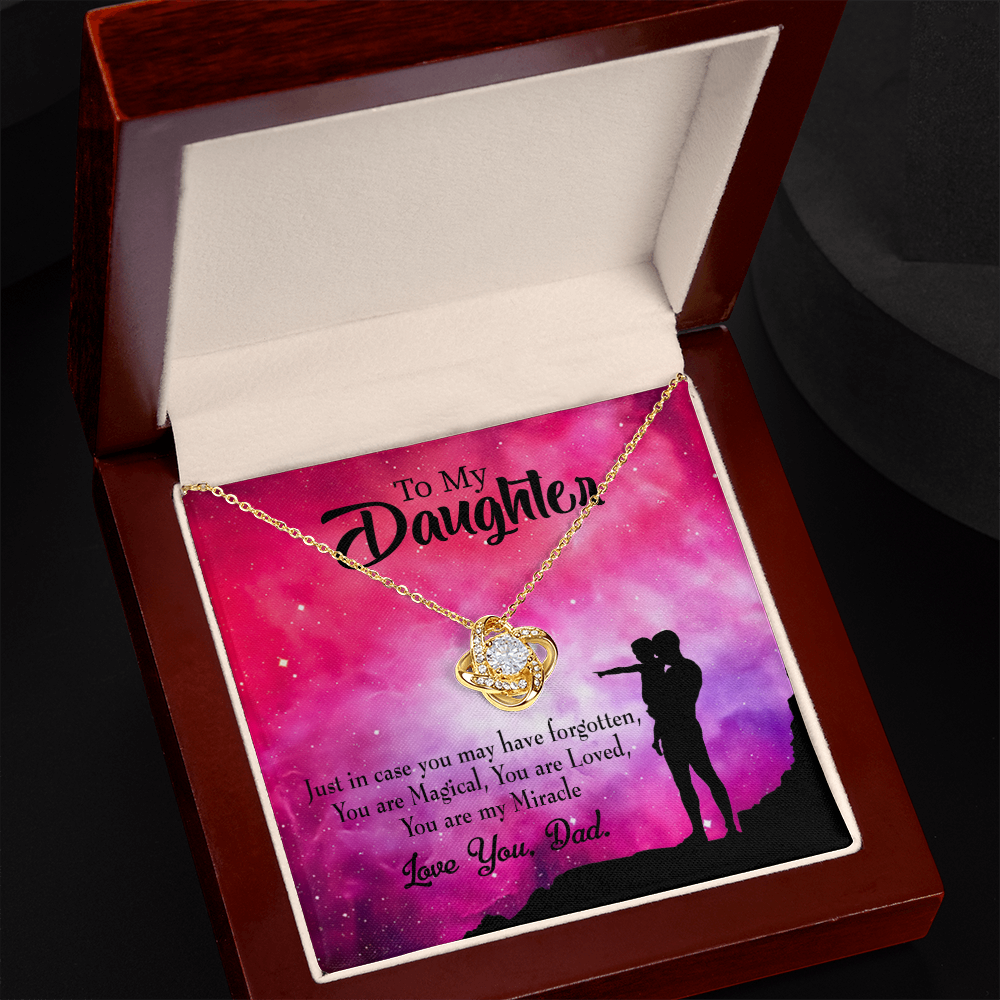 To My Daughter Daughter is Dad's Miracle Infinity Knot Necklace Message Card-Express Your Love Gifts