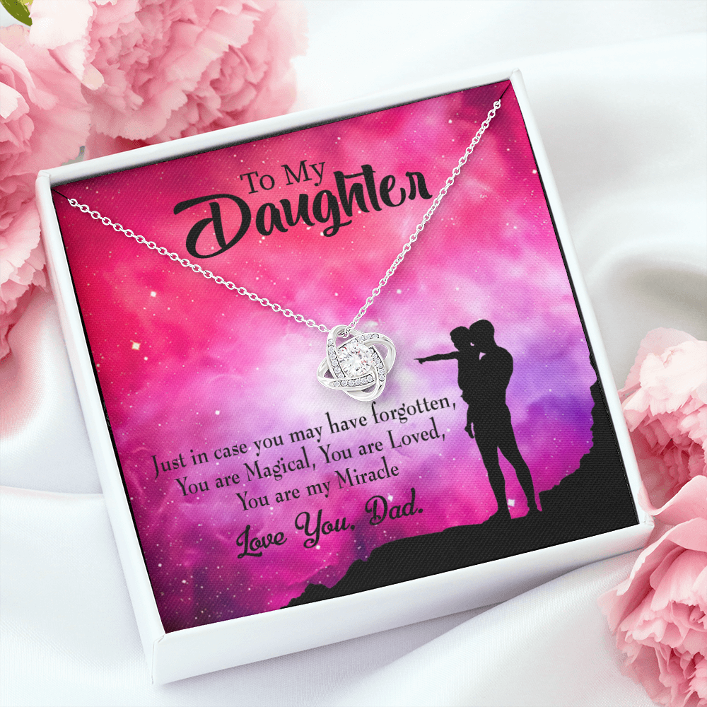To My Daughter Daughter is Dad's Miracle Infinity Knot Necklace Message Card-Express Your Love Gifts