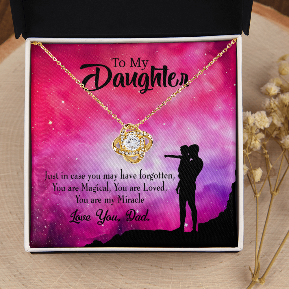 To My Daughter Daughter is Dad's Miracle Infinity Knot Necklace Message Card-Express Your Love Gifts