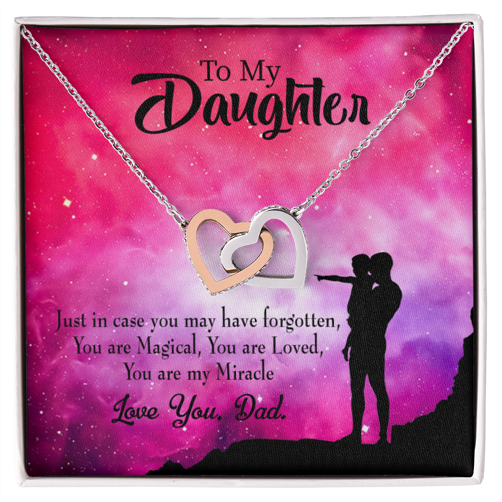 To My Daughter Daughter is Dad's Miracle Inseparable Necklace-Express Your Love Gifts