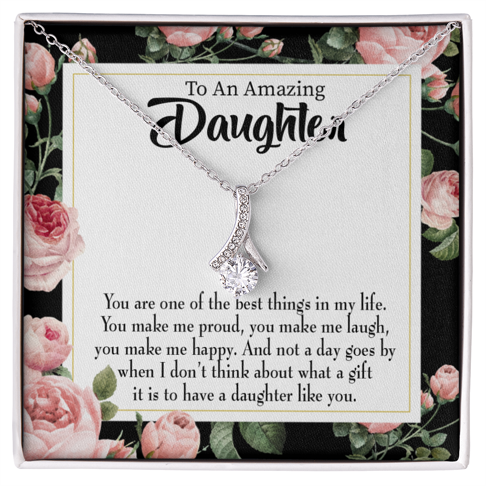 To My Daughter Daughter Like You Alluring Ribbon Necklace Message Card-Express Your Love Gifts