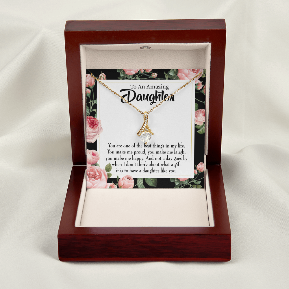 To My Daughter Daughter Like You Alluring Ribbon Necklace Message Card-Express Your Love Gifts