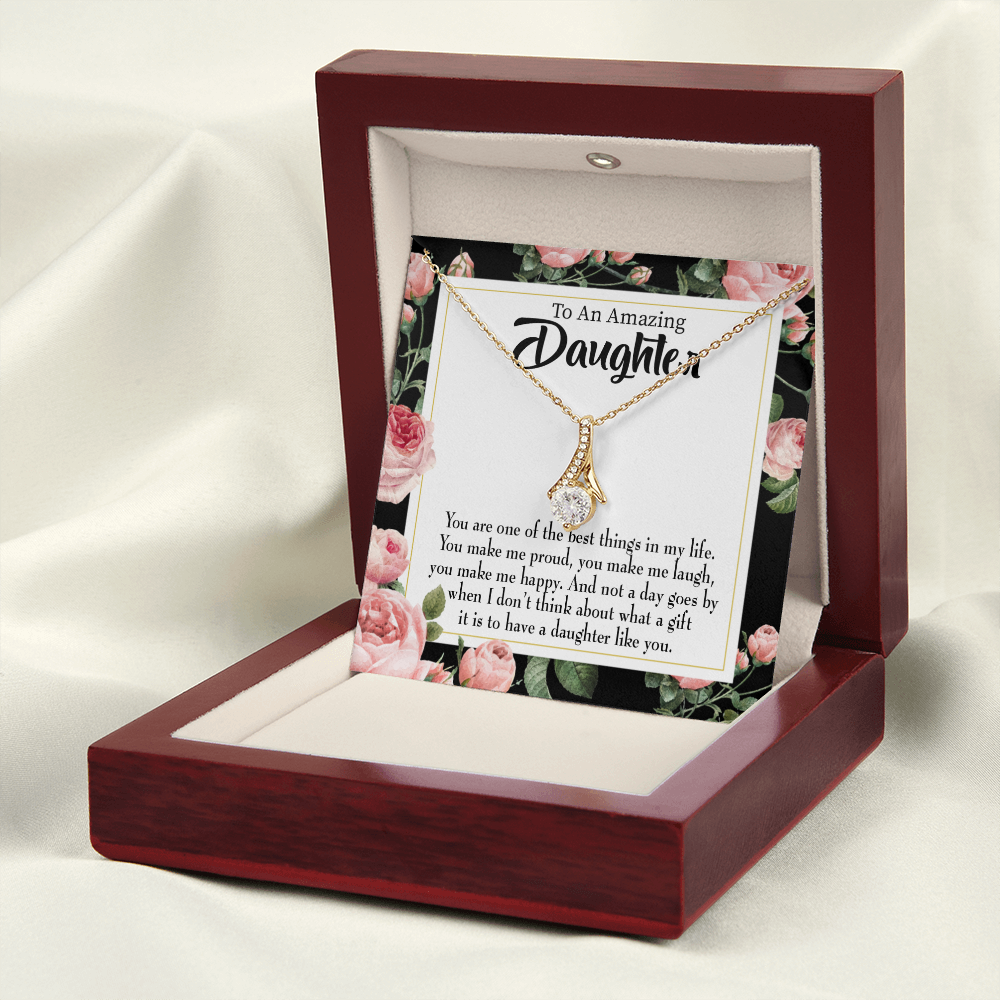 To My Daughter Daughter Like You Alluring Ribbon Necklace Message Card-Express Your Love Gifts