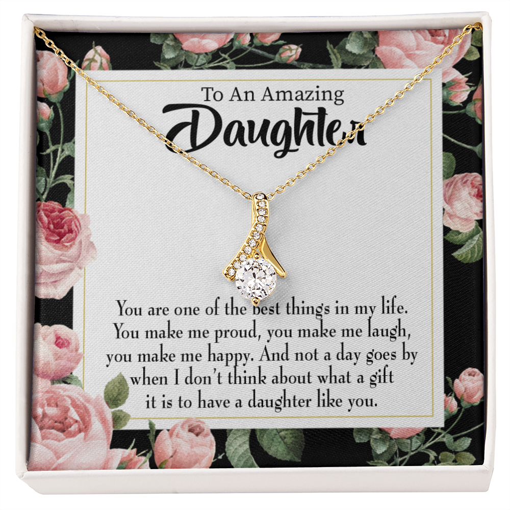To My Daughter Daughter Like You Alluring Ribbon Necklace Message Card-Express Your Love Gifts