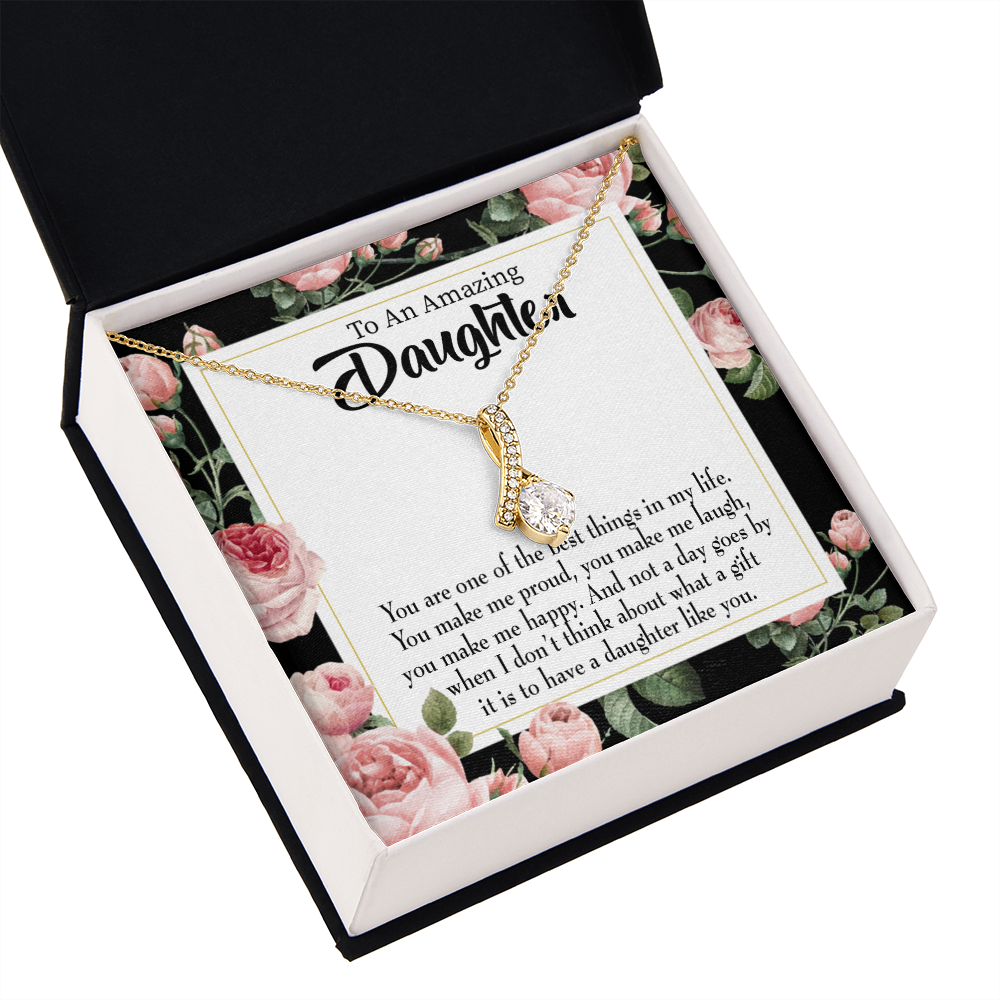 To My Daughter Daughter Like You Alluring Ribbon Necklace Message Card-Express Your Love Gifts