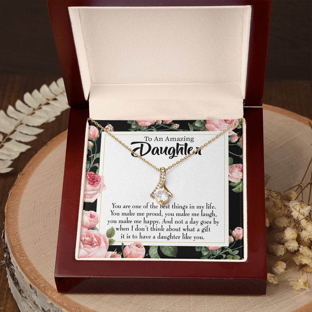 To My Daughter Daughter Like You Alluring Ribbon Necklace Message Card-Express Your Love Gifts