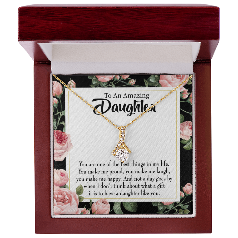 To My Daughter Daughter Like You Alluring Ribbon Necklace Message Card-Express Your Love Gifts
