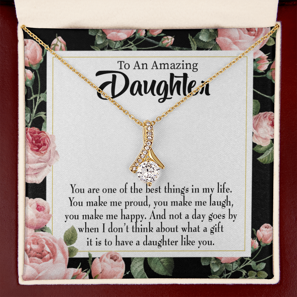 To My Daughter Daughter Like You Alluring Ribbon Necklace Message Card-Express Your Love Gifts