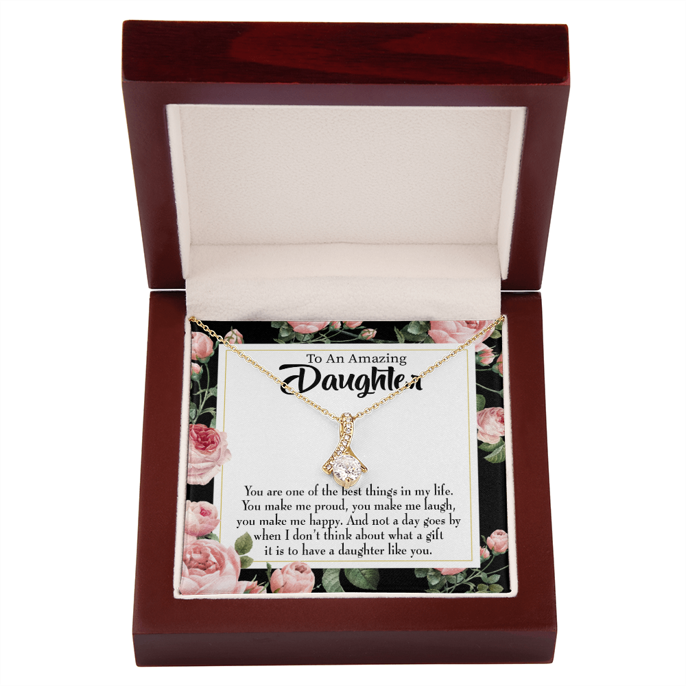 To My Daughter Daughter Like You Alluring Ribbon Necklace Message Card-Express Your Love Gifts