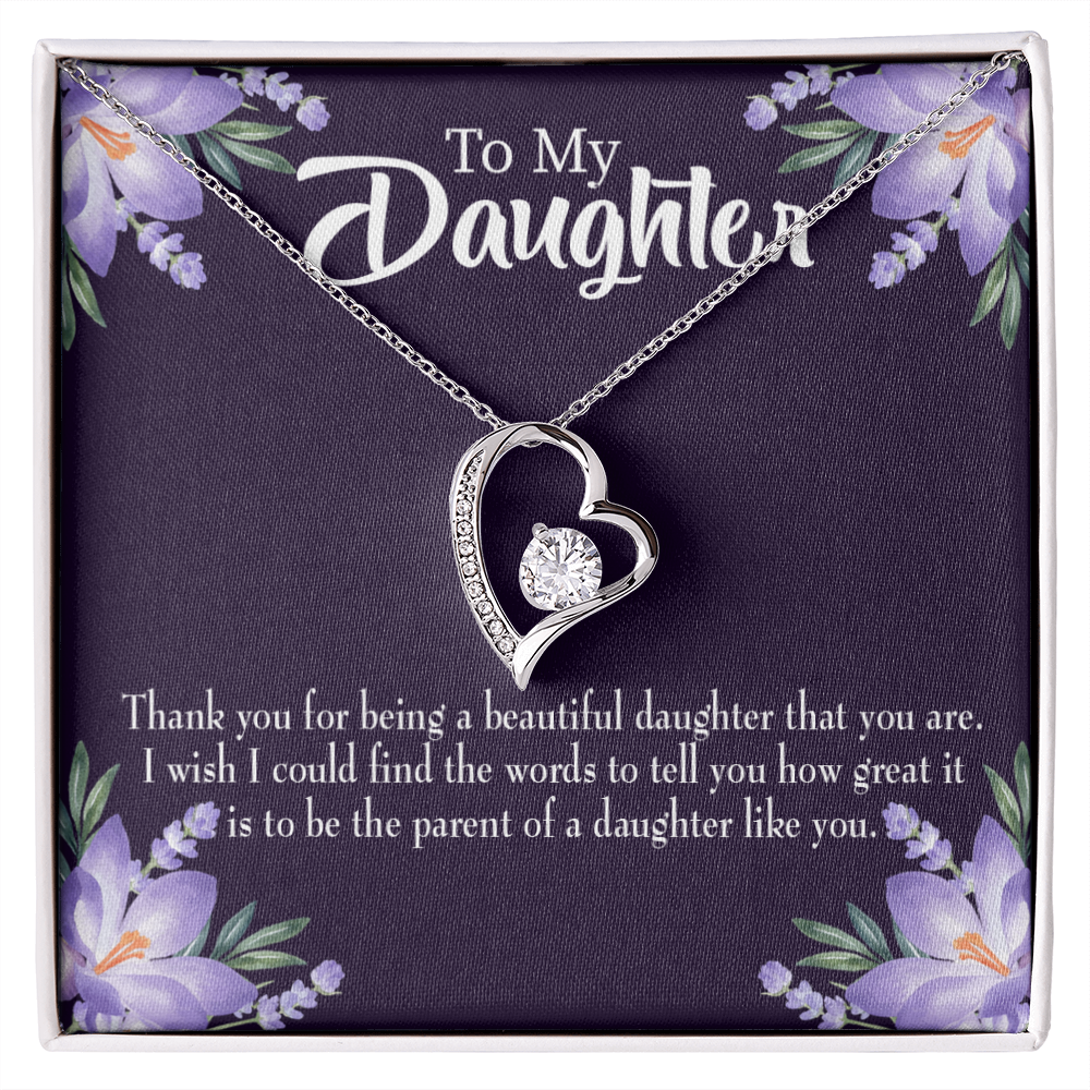 To My Daughter Daughter Like You Dark Forever Necklace w Message Card-Express Your Love Gifts