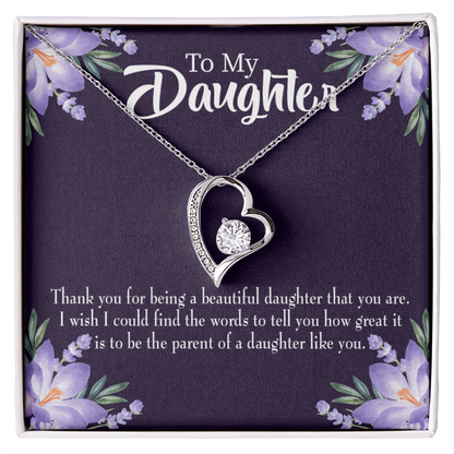 To My Daughter Daughter Like You Dark Forever Necklace w Message Card-Express Your Love Gifts