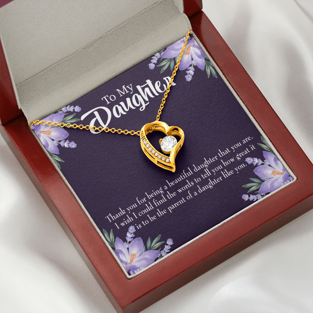 To My Daughter Daughter Like You Dark Forever Necklace w Message Card-Express Your Love Gifts