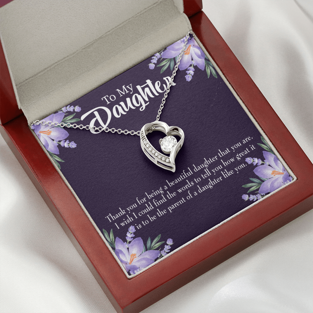 To My Daughter Daughter Like You Dark Forever Necklace w Message Card-Express Your Love Gifts