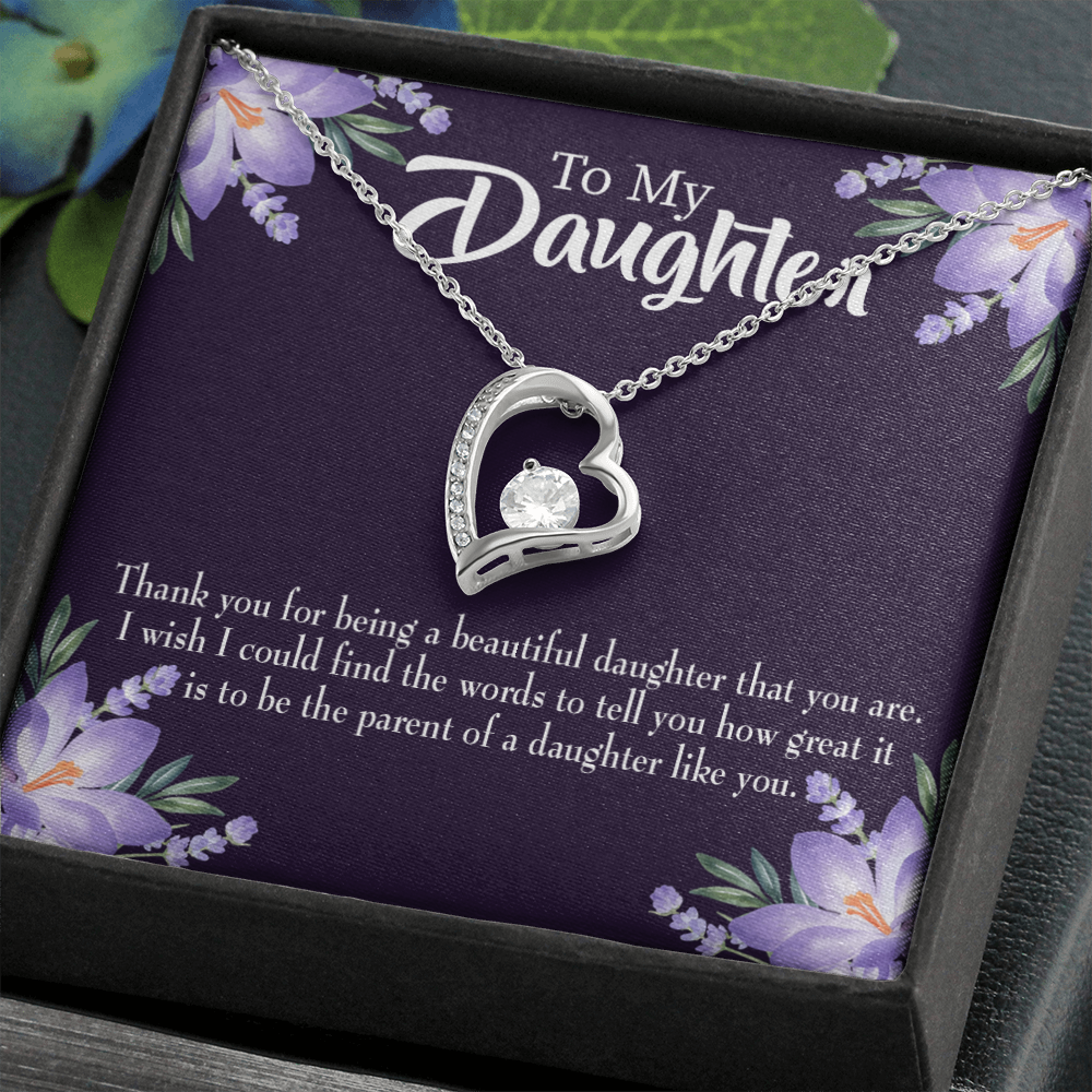 To My Daughter Daughter Like You Dark Forever Necklace w Message Card-Express Your Love Gifts