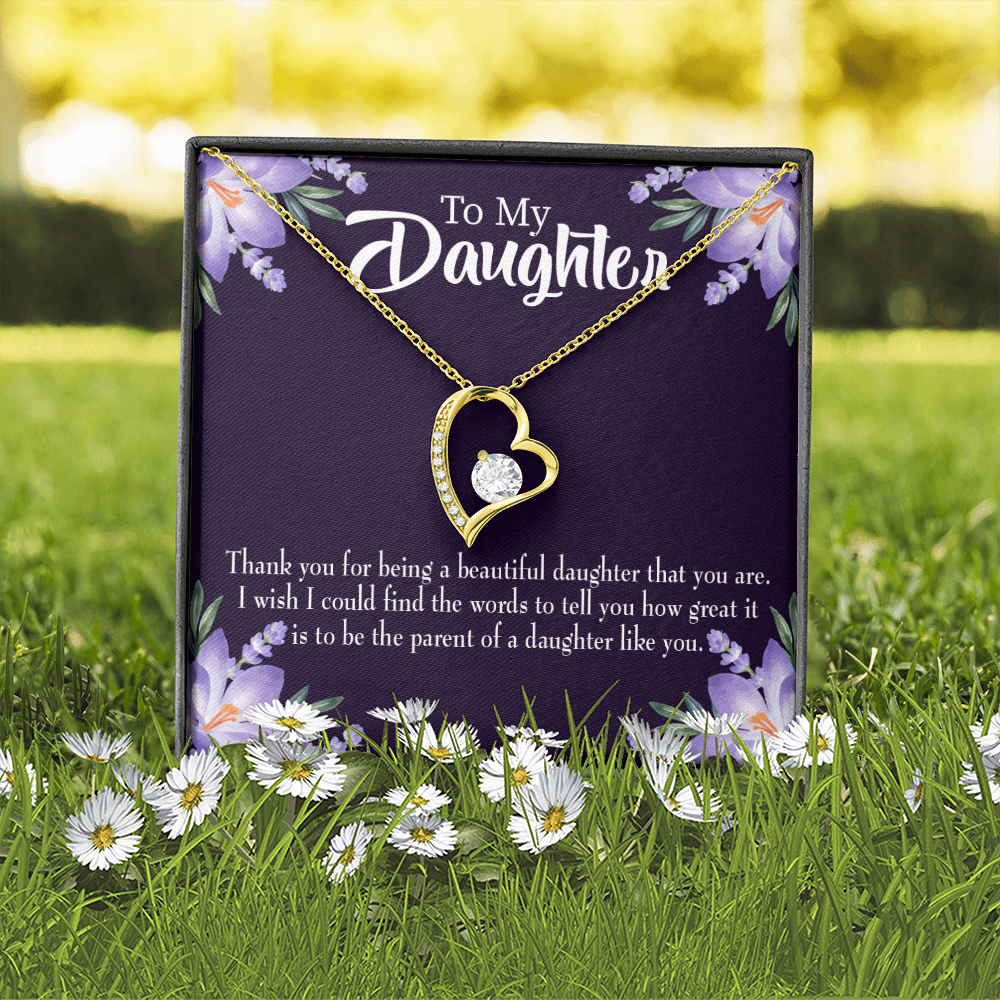 To My Daughter Daughter Like You Dark Forever Necklace w Message Card-Express Your Love Gifts