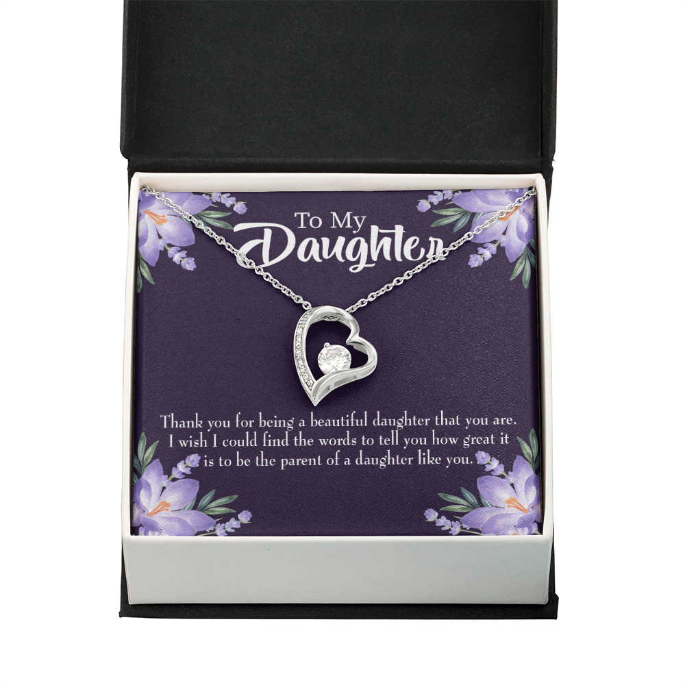 To My Daughter Daughter Like You Dark Forever Necklace w Message Card-Express Your Love Gifts