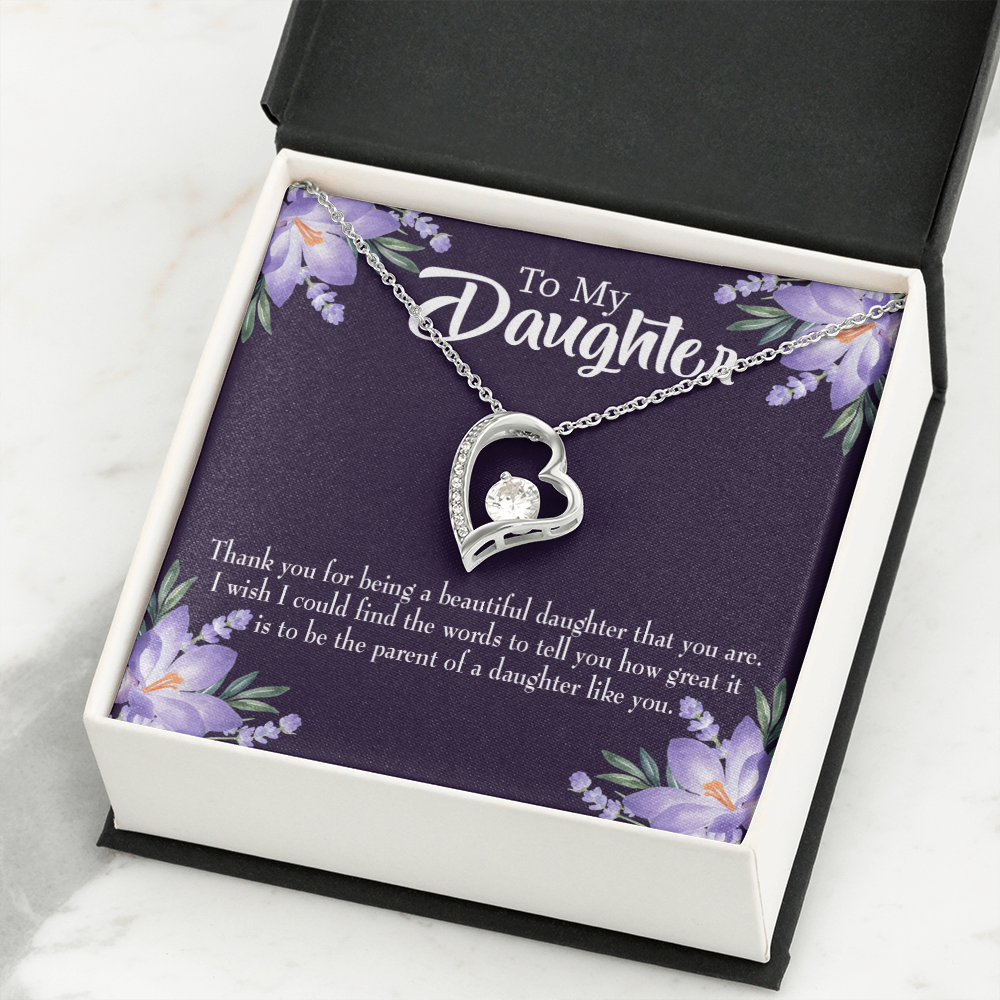 To My Daughter Daughter Like You Dark Forever Necklace w Message Card-Express Your Love Gifts