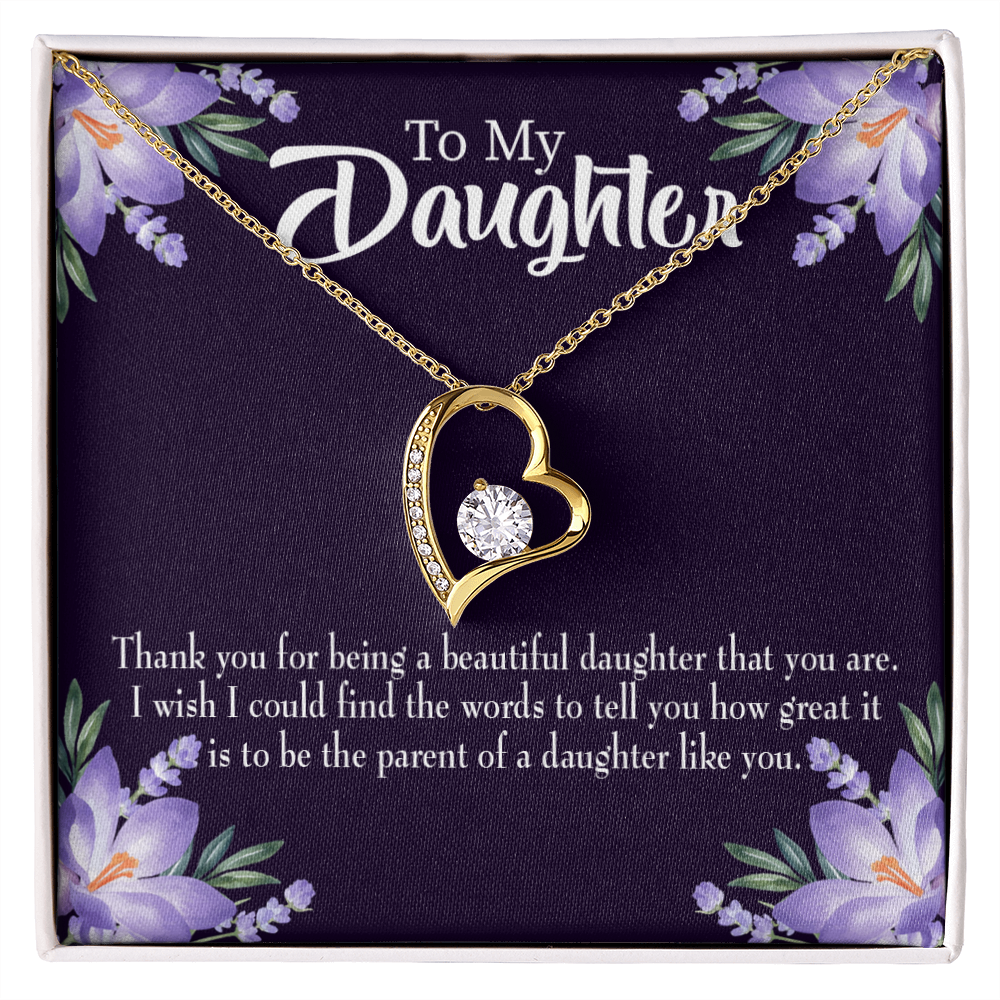To My Daughter Daughter Like You Dark Forever Necklace w Message Card-Express Your Love Gifts