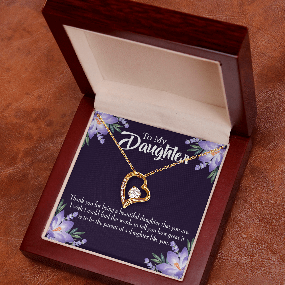 To My Daughter Daughter Like You Dark Forever Necklace w Message Card-Express Your Love Gifts