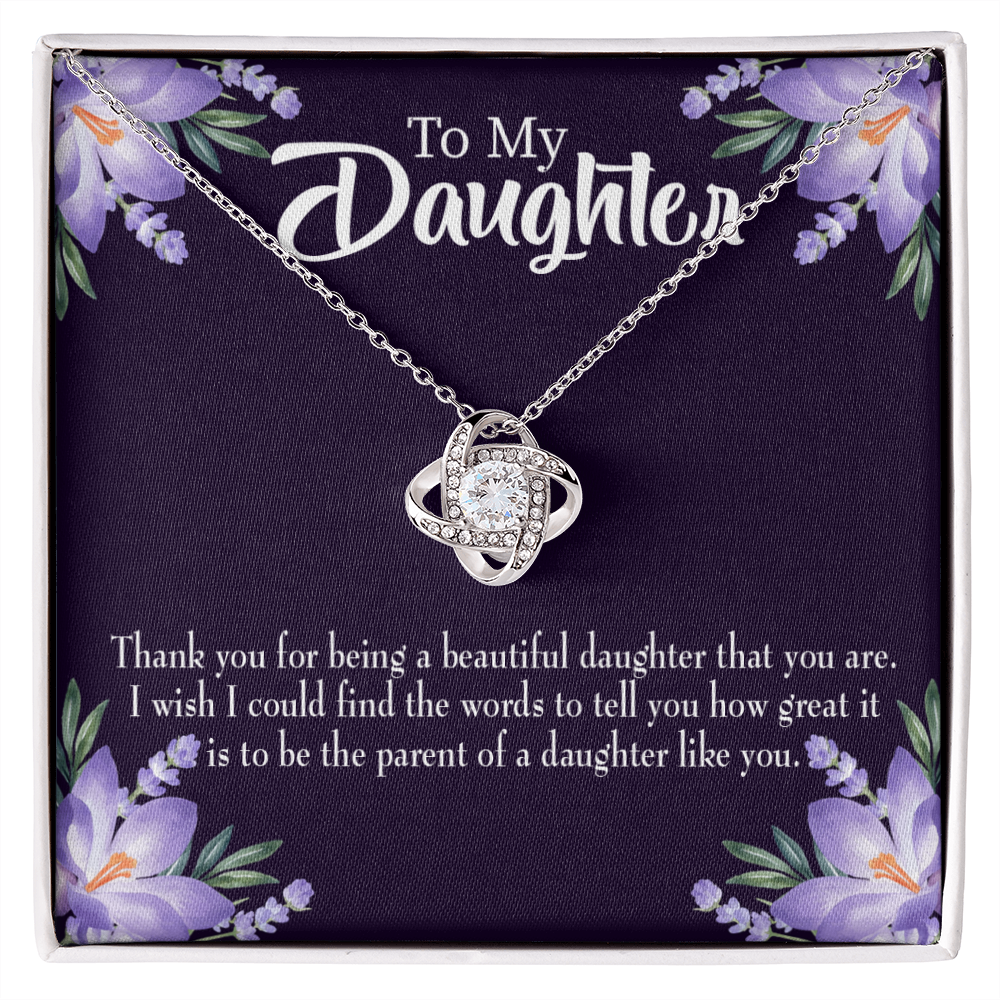 To My Daughter Daughter Like You Dark Infinity Knot Necklace Message Card-Express Your Love Gifts