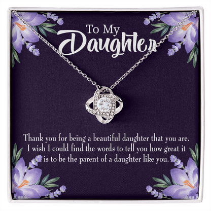To My Daughter Daughter Like You Dark Infinity Knot Necklace Message Card-Express Your Love Gifts