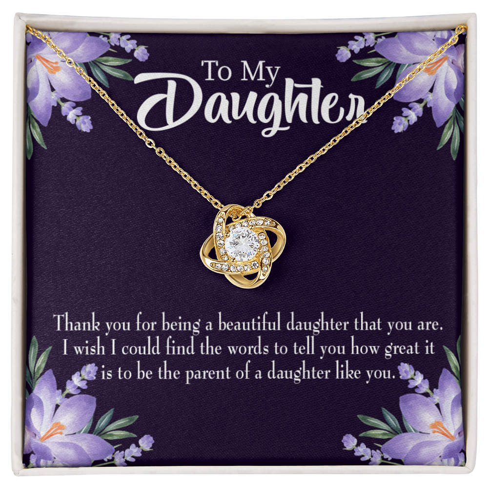 To My Daughter Daughter Like You Dark Infinity Knot Necklace Message Card-Express Your Love Gifts