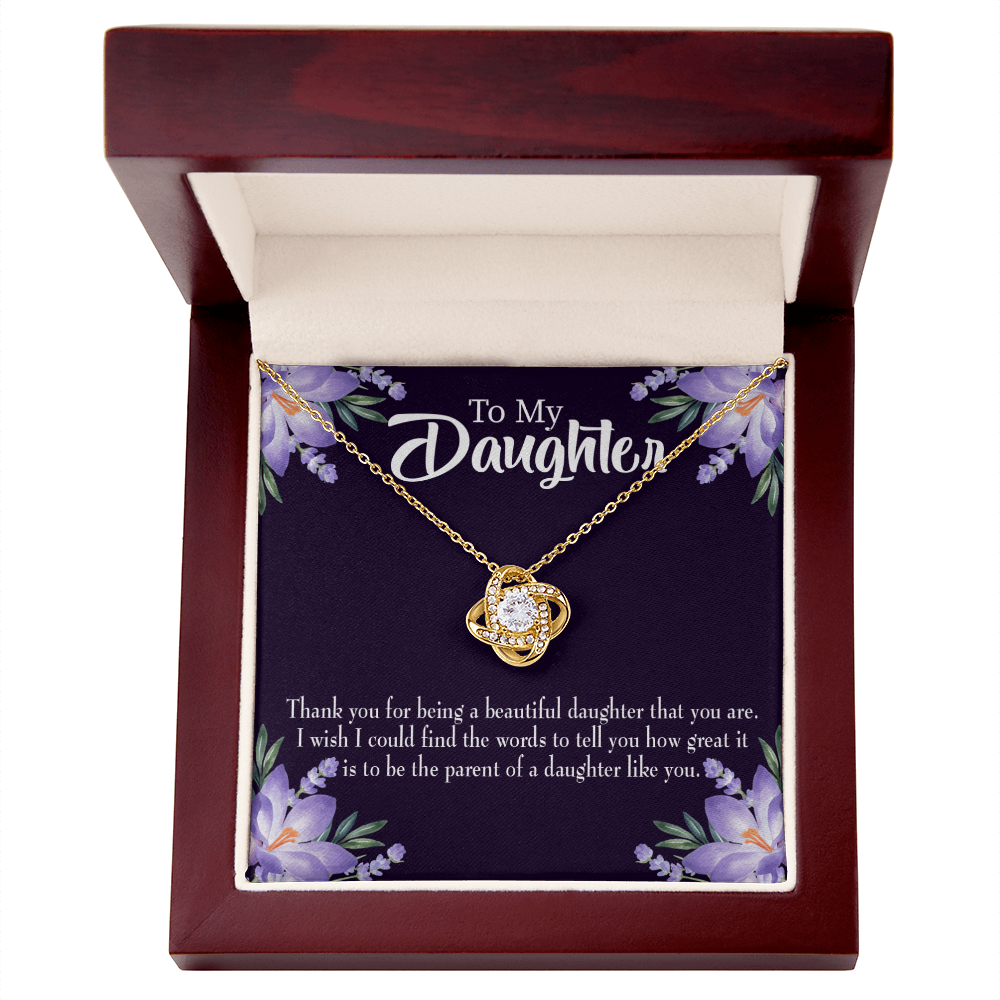 To My Daughter Daughter Like You Dark Infinity Knot Necklace Message Card-Express Your Love Gifts