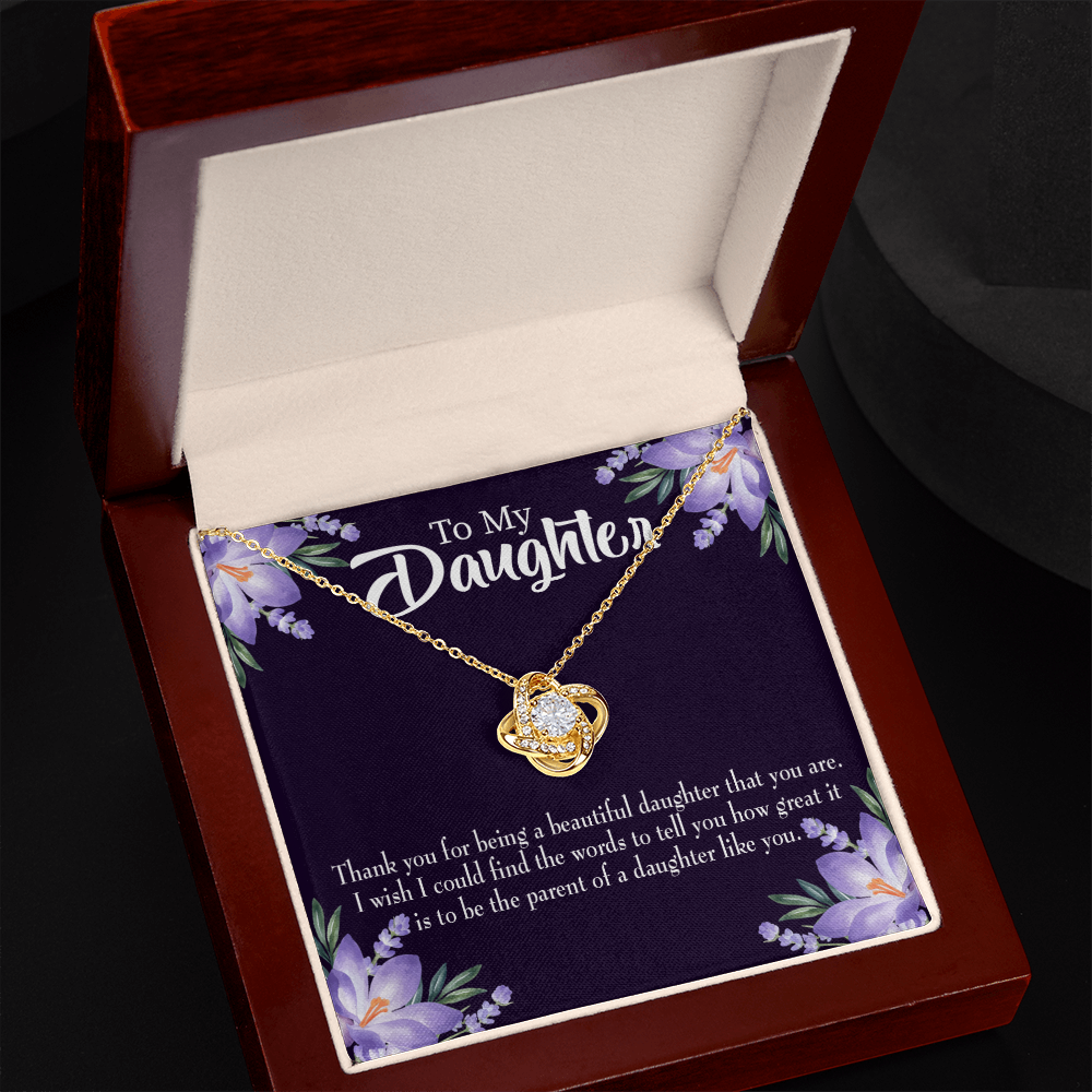 To My Daughter Daughter Like You Dark Infinity Knot Necklace Message Card-Express Your Love Gifts
