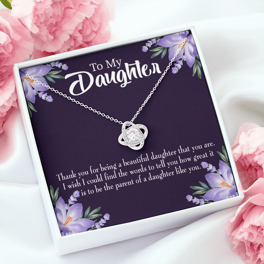 To My Daughter Daughter Like You Dark Infinity Knot Necklace Message Card-Express Your Love Gifts