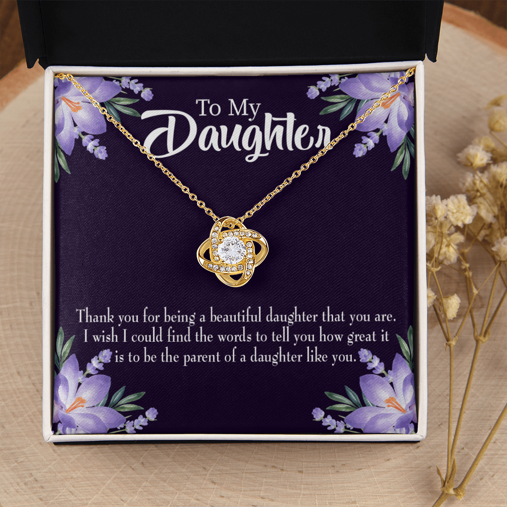 To My Daughter Daughter Like You Dark Infinity Knot Necklace Message Card-Express Your Love Gifts
