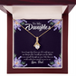 To My Daughter Daughter Never Forget From Dad Alluring Ribbon Necklace Message Card-Express Your Love Gifts