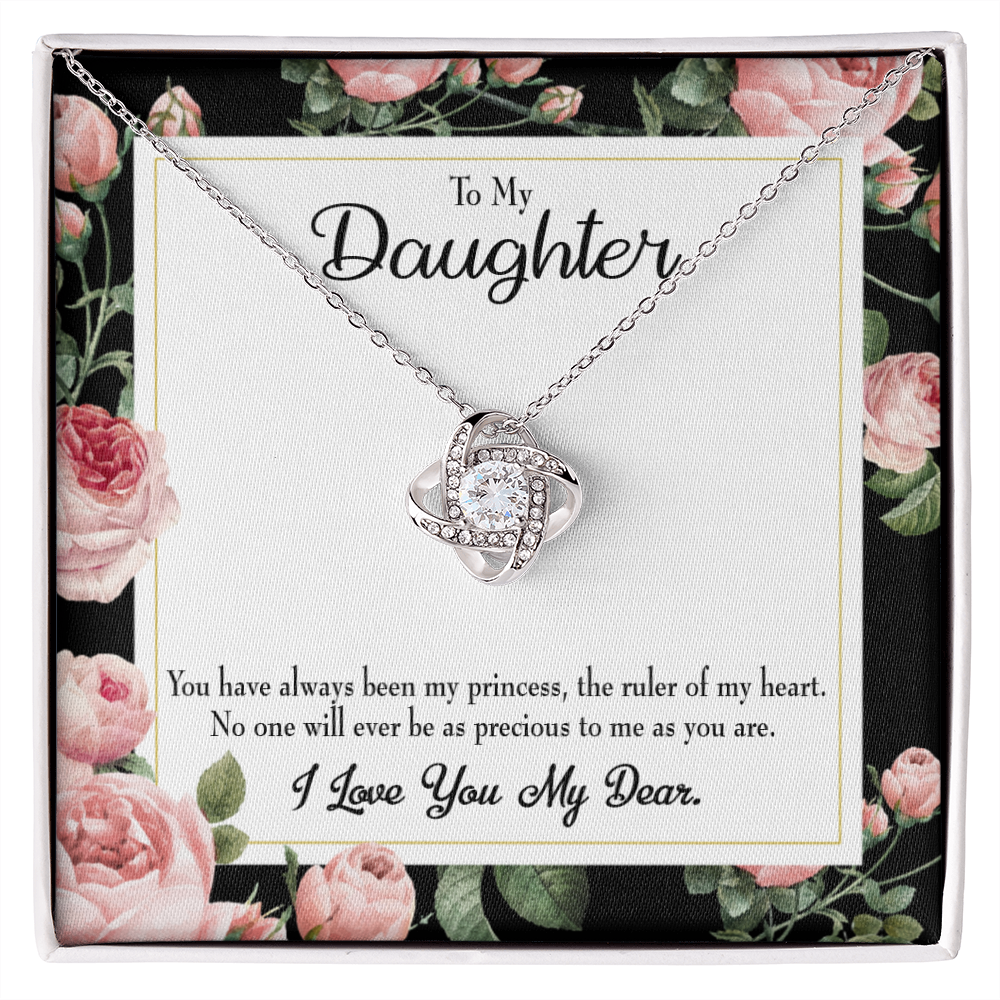 To My Daughter Daughter Ruler of My Heart Infinity Knot Necklace Message Card-Express Your Love Gifts