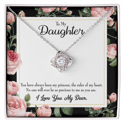 To My Daughter Daughter Ruler of My Heart Infinity Knot Necklace Message Card-Express Your Love Gifts
