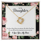 To My Daughter Daughter Ruler of My Heart Infinity Knot Necklace Message Card-Express Your Love Gifts