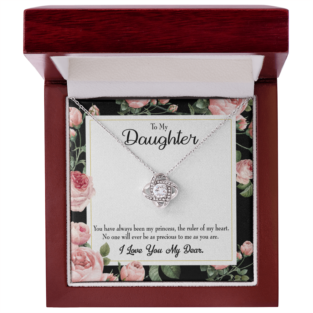 To My Daughter Daughter Ruler of My Heart Infinity Knot Necklace Message Card-Express Your Love Gifts