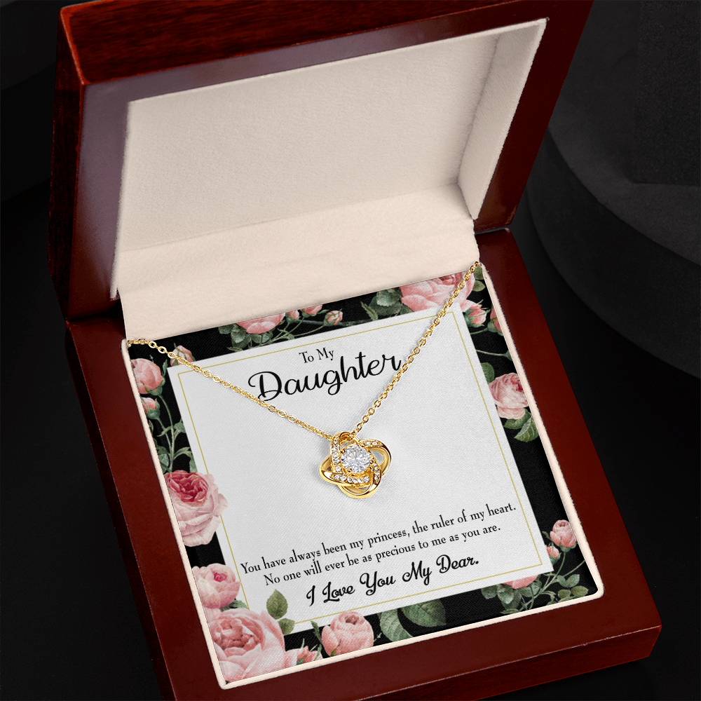 To My Daughter Daughter Ruler of My Heart Infinity Knot Necklace Message Card-Express Your Love Gifts
