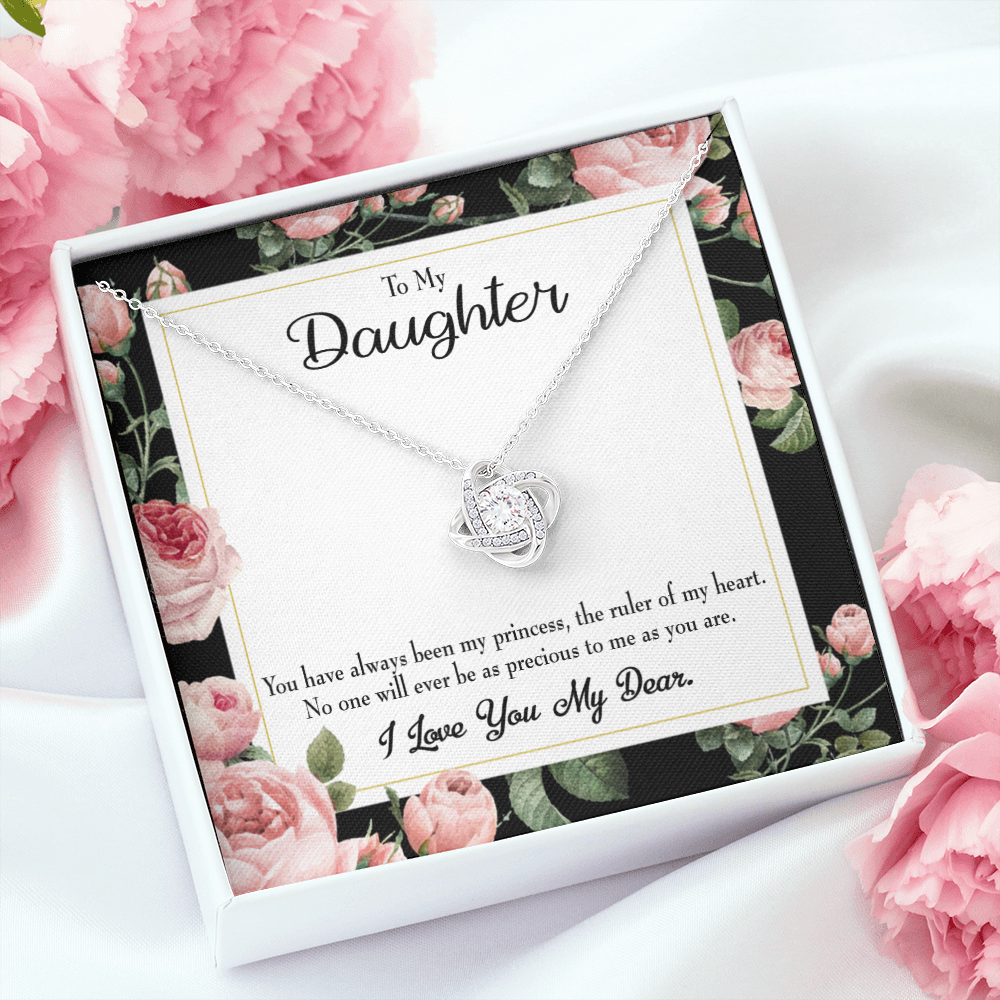 To My Daughter Daughter Ruler of My Heart Infinity Knot Necklace Message Card-Express Your Love Gifts