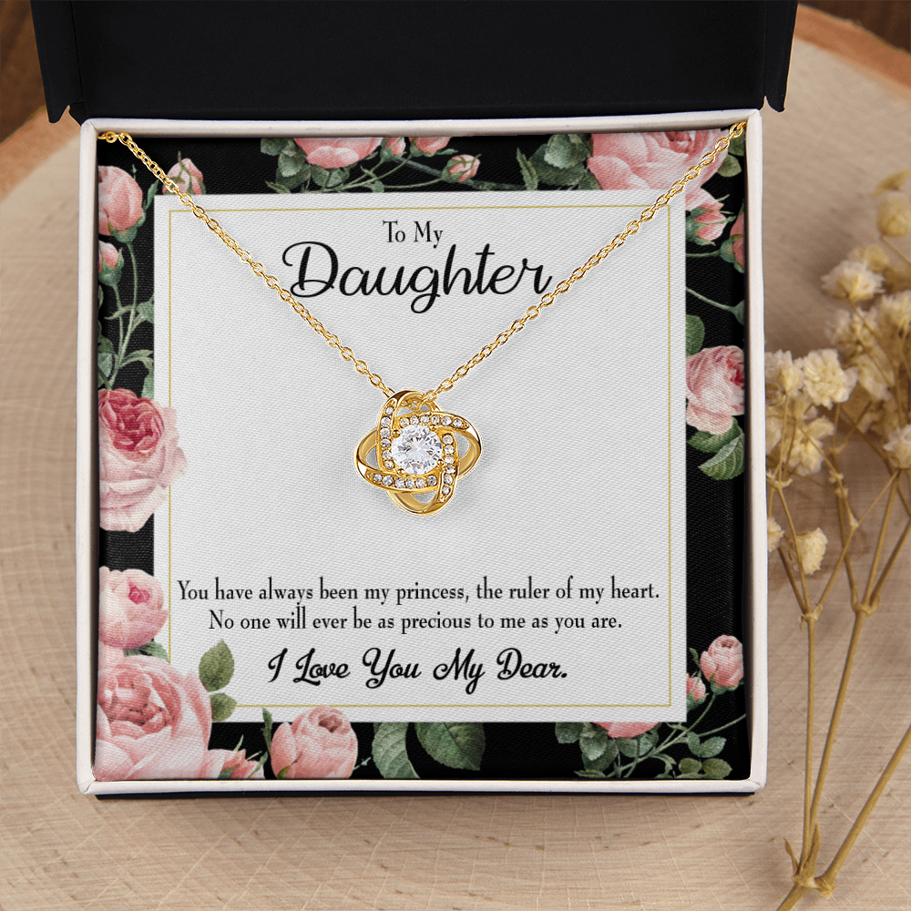 To My Daughter Daughter Ruler of My Heart Infinity Knot Necklace Message Card-Express Your Love Gifts